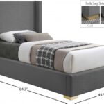 Royce Twin Linen Textured Fabric Upholstered Bed