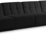 Relax 128" Velvet Upholstered 4pc. Modular Sofa
