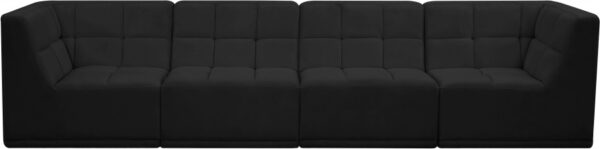 Relax 128" Velvet Upholstered 4pc. Modular Sofa