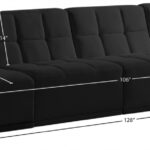 Relax 128" Velvet Upholstered 4pc. Modular Sofa