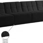 Relax 128" Velvet Upholstered 4pc. Modular Sofa