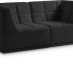 Relax 68" Velvet Upholstered 2pc. Modular Loveseat