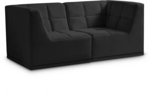 Relax 68" Velvet Upholstered 2pc. Modular Loveseat
