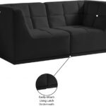 Relax 68" Velvet Upholstered 2pc. Modular Loveseat