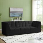 Relax 98" Velvet Upholstered 3pc. Modular Sofa