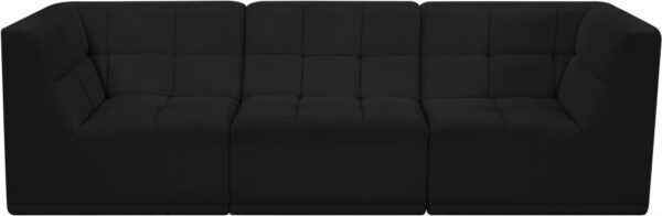 Relax 98" Velvet Upholstered 3pc. Modular Sofa