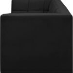 Relax 98" Velvet Upholstered 3pc. Modular Sofa