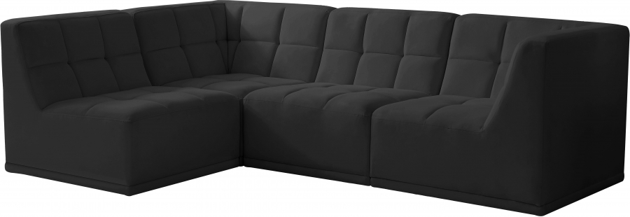 Relax 98" Velvet Upholstered 4pc. Modular Sectional