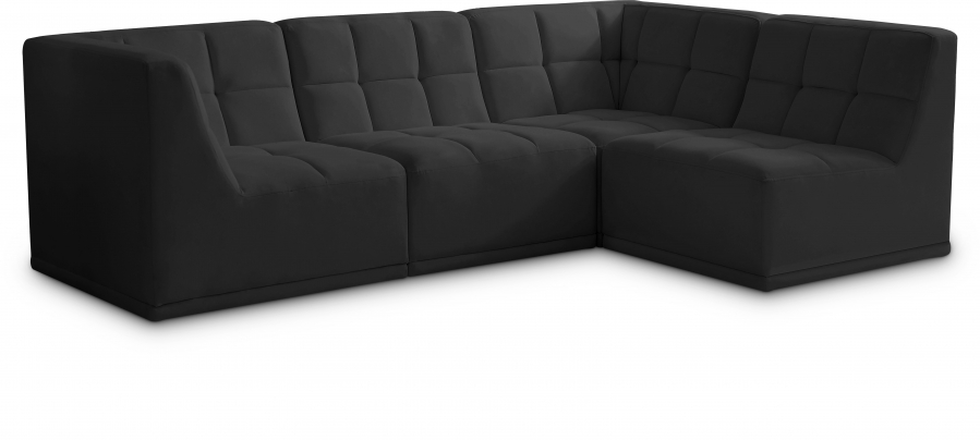 Relax 98" Velvet Upholstered 4pc. Modular Sectional