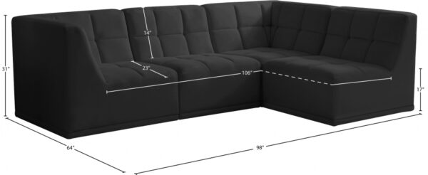 Relax 98" Velvet Upholstered 4pc. Modular Sectional