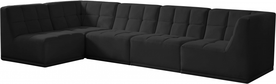 Relax 128" Velvet Upholstered 5pc. Modular Sectional