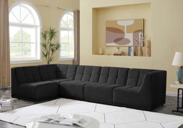 Relax 128" Velvet Upholstered 5pc. Modular Sectional
