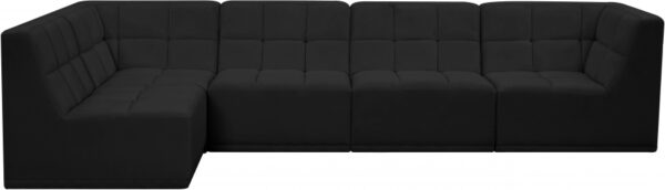 Relax 128" Velvet Upholstered 5pc. Modular Sectional