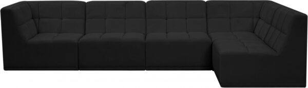 Relax 128" Velvet Upholstered 5pc. Modular Sectional