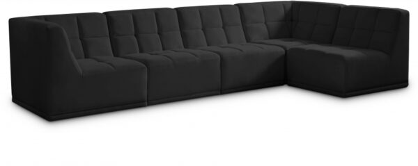 Relax 128" Velvet Upholstered 5pc. Modular Sectional