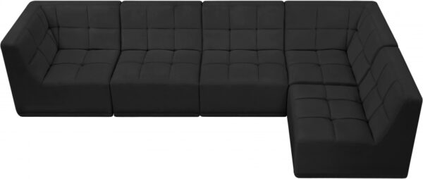 Relax 128" Velvet Upholstered 5pc. Modular Sectional