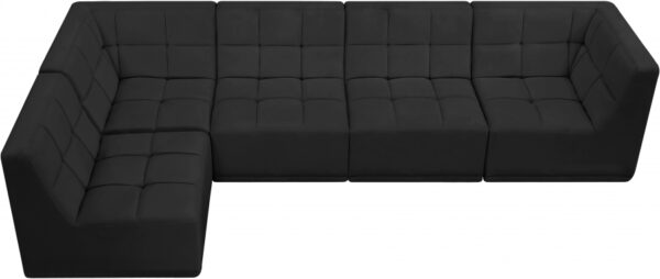 Relax 128" Velvet Upholstered 5pc. Modular Sectional