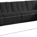 Relax 128" Velvet Upholstered 5pc. Modular Sectional