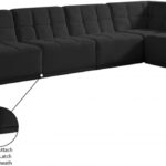 Relax 128" Velvet Upholstered 5pc. Modular Sectional