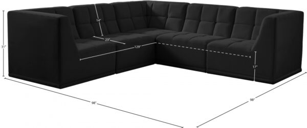 Relax 98" Velvet Upholstered 5pc. Modular Sectional