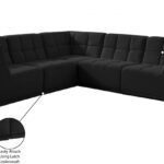 Relax 98" Velvet Upholstered 5pc. Modular Sectional