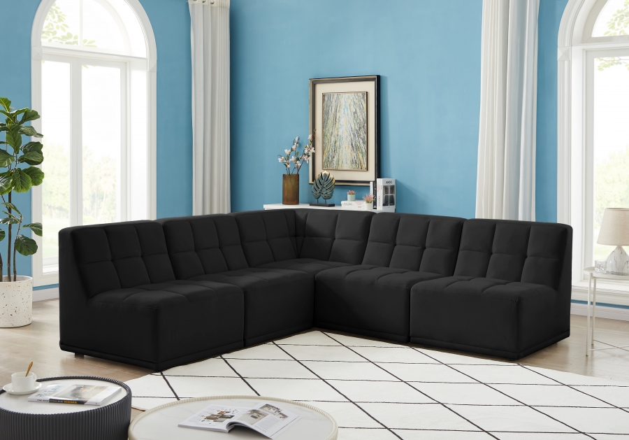 Relax 94" Velvet Upholstered 5pc. Modular Sectional