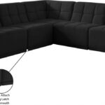 Relax 94" Velvet Upholstered 5pc. Modular Sectional