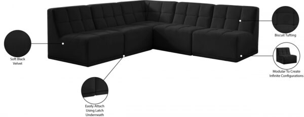Relax 94" Velvet Upholstered 5pc. Modular Sectional