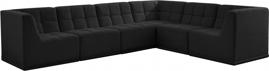 Relax 128" Velvet Upholstered 6pc. Modular Sectional
