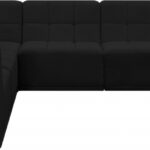 Relax 128" Velvet Upholstered 6pc. Modular Sectional
