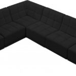 Relax 128" Velvet Upholstered 6pc. Modular Sectional