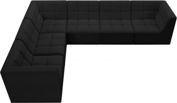 Relax 128" Velvet Upholstered 6pc. Modular Sectional