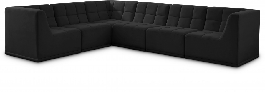 Relax 128" Velvet Upholstered 6pc. Modular Sectional