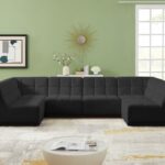 Relax 128" Velvet Upholstered 6pc. Modular Sectional