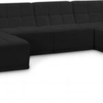Relax 128" Velvet Upholstered 6pc. Modular Sectional