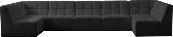 Relax 158" Velvet Upholstered 7pc. Modular Sectional