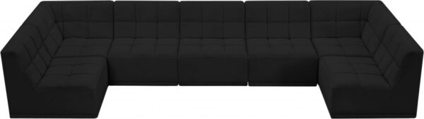 Relax 158" Velvet Upholstered 7pc. Modular Sectional