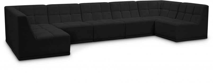 Relax 158" Velvet Upholstered 7pc. Modular Sectional