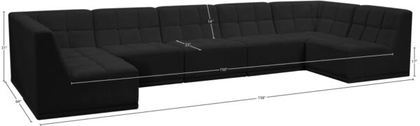 Relax 158" Velvet Upholstered 7pc. Modular Sectional