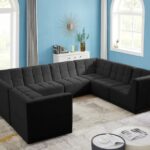 Relax 128" Velvet Upholstered 8pc. Modular Sectional