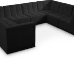 Relax 128" Velvet Upholstered 8pc. Modular Sectional