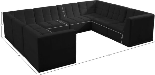 Relax 128" Velvet Upholstered 8pc. Modular Sectional