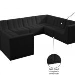 Relax 128" Velvet Upholstered 8pc. Modular Sectional