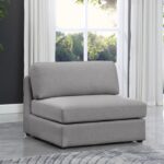 Beckham Linen Textured Fabric Upholstered Armless Modular Chair