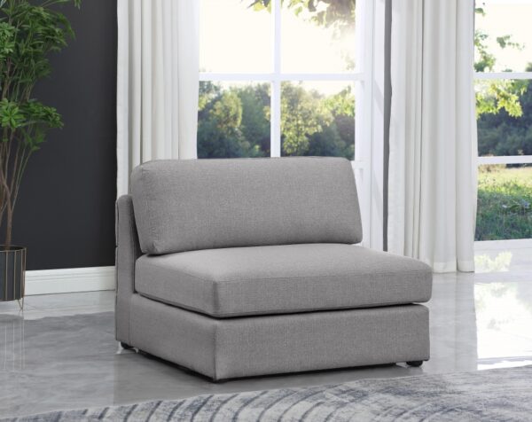 Beckham Linen Textured Fabric Upholstered Armless Modular Chair