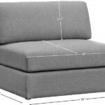 Beckham Linen Textured Fabric Upholstered Armless Modular Chair