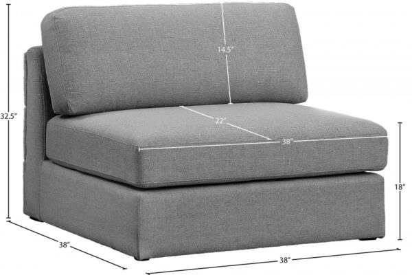 Beckham Linen Textured Fabric Upholstered Armless Modular Chair