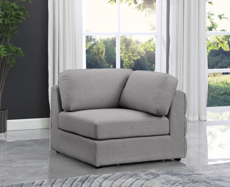 Beckham Linen Textured Fabric Upholstered Corner Modular Chair