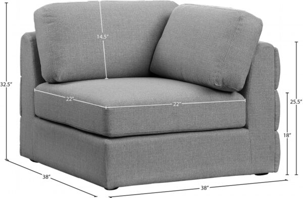 Beckham Linen Textured Fabric Upholstered Corner Modular Chair