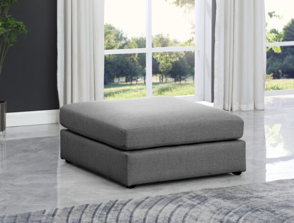 Beckham Linen Textured Fabric Upholstered Modular Ottoman